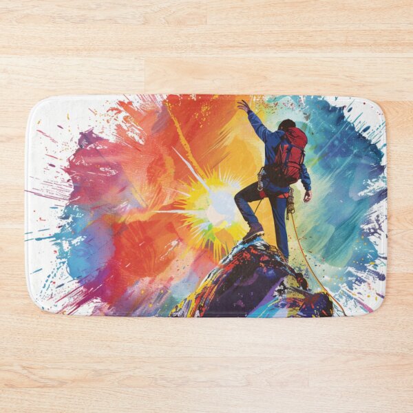 Item preview, Climber reaching summit burst colour Active Outdoors Inspired Art designed and sold by CDC40.