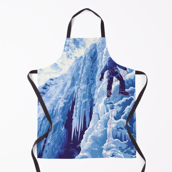 Item preview, Climber ascending frozen waterfall icy accents Active Outdoors Inspired Art designed and sold by CDC40.