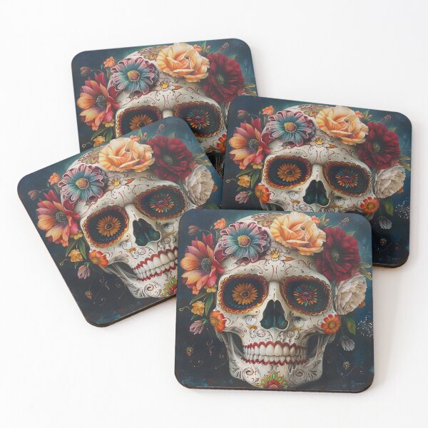 Item preview, Sugar Skull with Flower Crown designed and sold by dcrc.