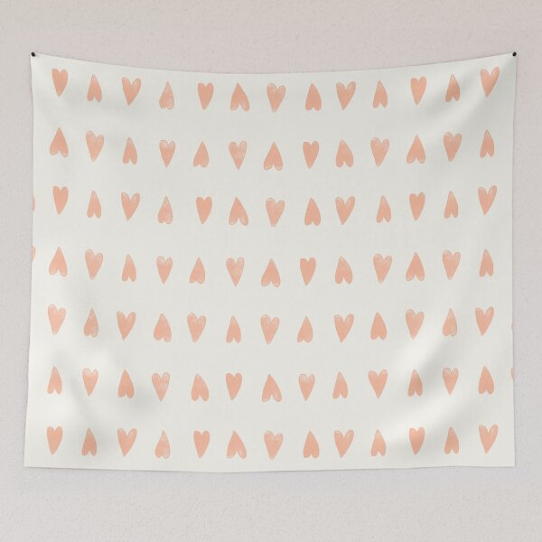 Item preview, Minimalist design of watercolor hand-painted hearts. Peach fuzz version designed and sold by Origillus.