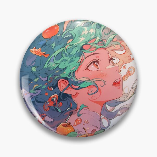 Item preview, Whimsical Aquatic Apples Anime Girl designed and sold by bubblegoth.