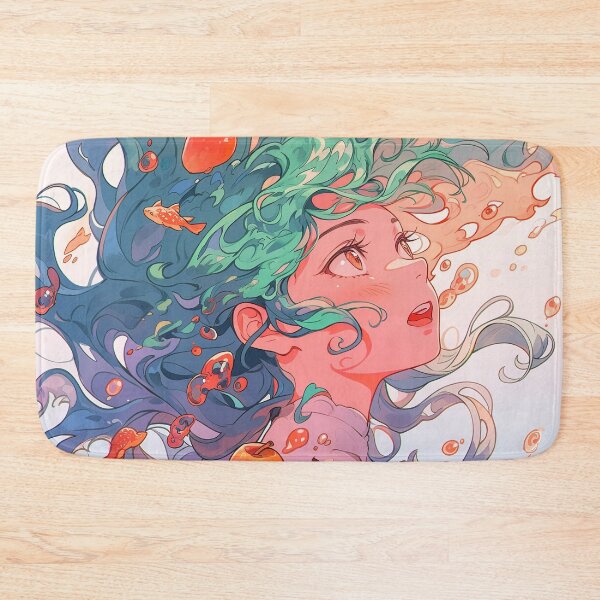 Item preview, Whimsical Aquatic Apples Anime Girl designed and sold by bubblegoth.