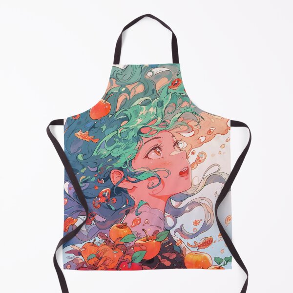 Item preview, Whimsical Aquatic Apples Anime Girl designed and sold by bubblegoth.