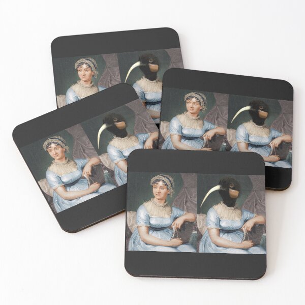 Item preview, Jane Austen original alongside birdhead designed and sold by AmateurAusten.