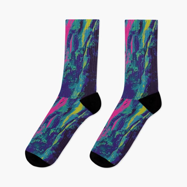 Item preview, Climber scaling ascending rocky cliff neon colour palette Active Outdoors Inspired Art designed and sold by CDC40.