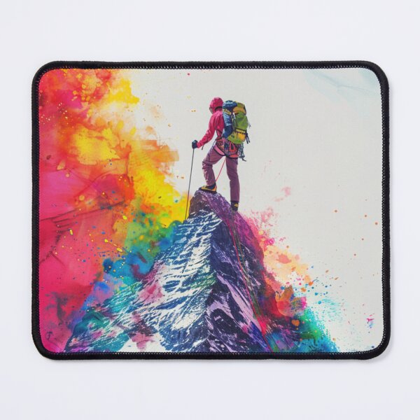 Item preview, Climber reaching summit burst colour Active Outdoors Inspired Art designed and sold by CDC40.