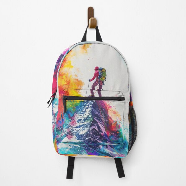 Item preview, Climber reaching summit burst colour Active Outdoors Inspired Art designed and sold by CDC40.