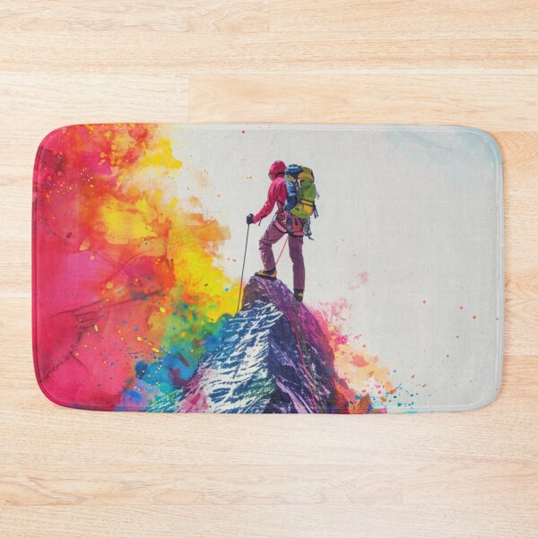 Item preview, Climber reaching summit burst colour Active Outdoors Inspired Art designed and sold by CDC40.