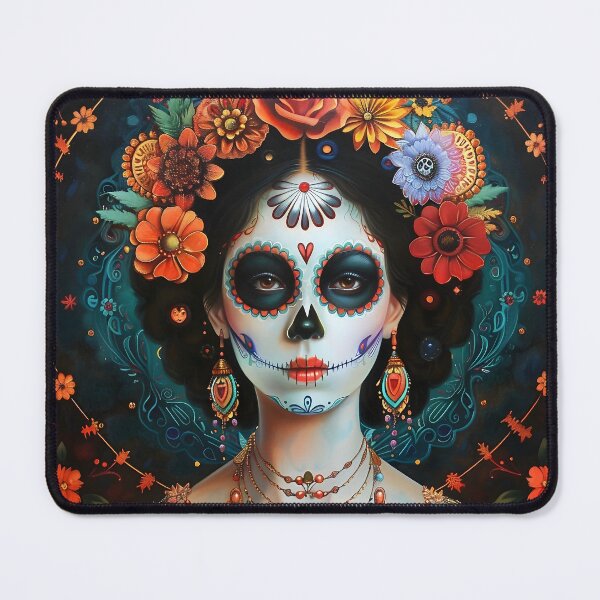 Item preview, Day of the Dead Woman in a Flower Crown designed and sold by dcrc.