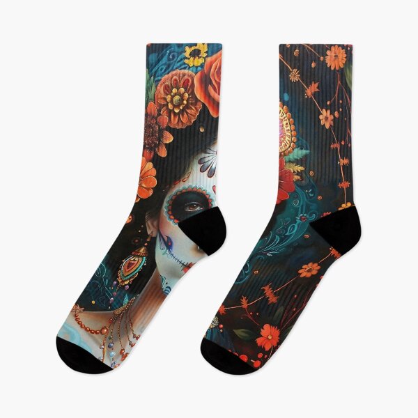 Item preview, Day of the Dead Woman in a Flower Crown  designed and sold by dcrc.