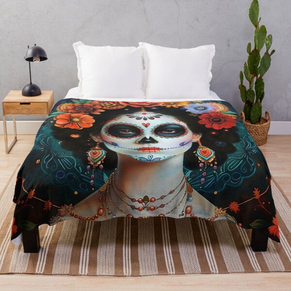 Item preview, Day of the Dead Woman in a Flower Crown designed and sold by dcrc.