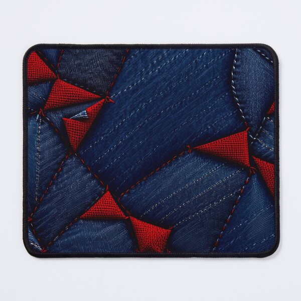 Item preview, Blue And Red Abstract Denim Pattern designed and sold by TheArtOfPat.