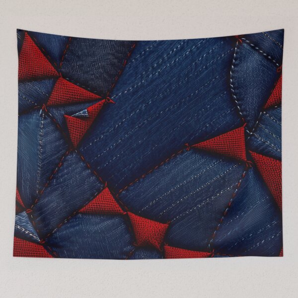 Item preview, Blue And Red Abstract Denim Pattern designed and sold by TheArtOfPat.