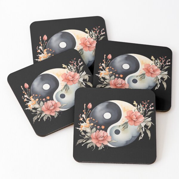 Item preview, Watercolours Yin Yang flowers  designed and sold by Flowersonstuff.
