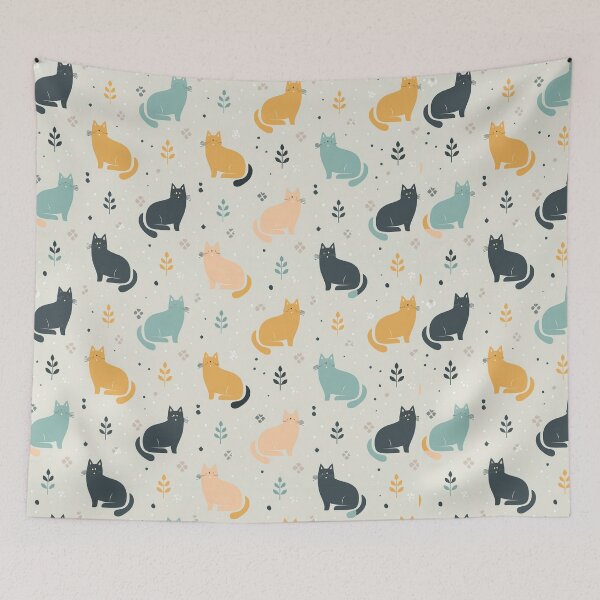 Item preview, Cute cats minimalist pattern for printing designed and sold by Artkitokri.