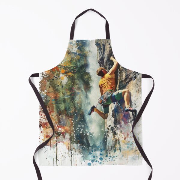 Item preview, Climber clinging sheer rock face splashes colour Active Outdoors Inspired Art designed and sold by CDC40.