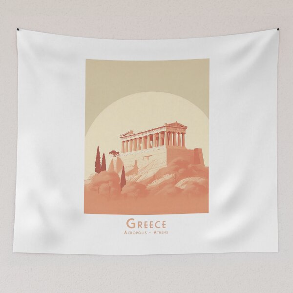 Item preview, Vintage Acropolis Athens – Abstract Minimalist Retro Travel Poster for Globetrotters designed and sold by pod24.