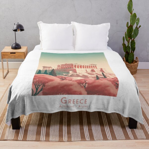 Item preview, Vintage Travel Poster - Minimalist Retro Acropolis Athens designed and sold by pod24.