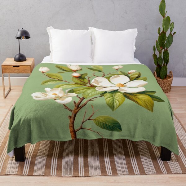 Item preview, Magnolia Flowers on a Tree Branch Watercolor Painting.  designed and sold by MargaretWiktor.