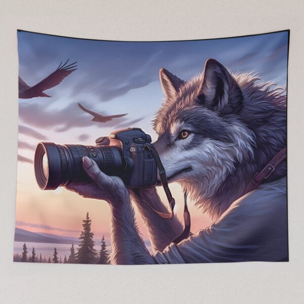 Aperçu de l'œuvre Photographe de loups sauvages de Juxtaposition créée et vendue par SideKickCreates.