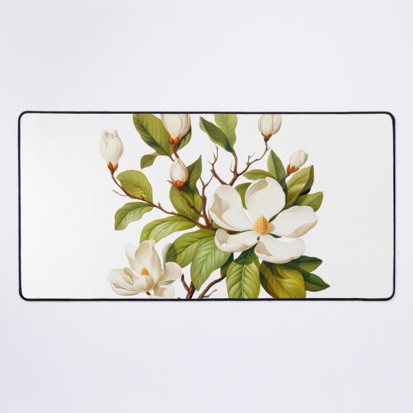 Item preview, Magnolia Flowers on a Tree Branch Watercolor Painting. designed and sold by MargaretWiktor.