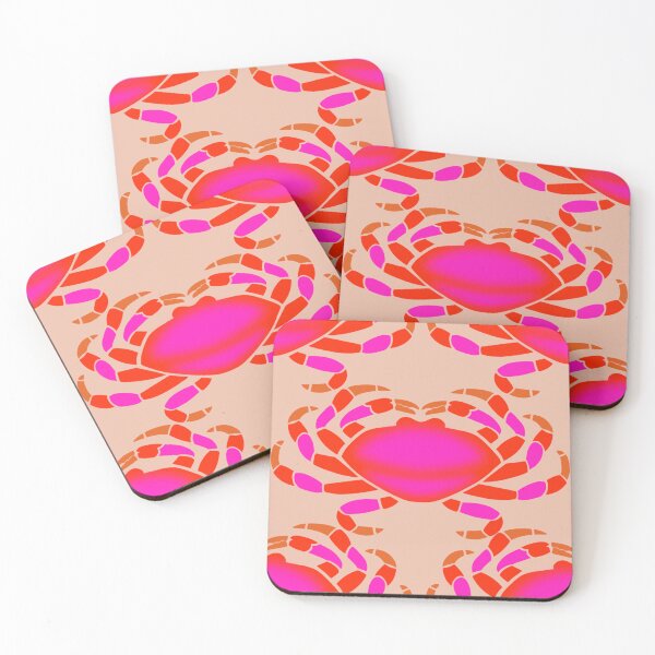 Item preview, Crabs on Sandy beach-hot pink, orange, red designed and sold by naomibroudo.