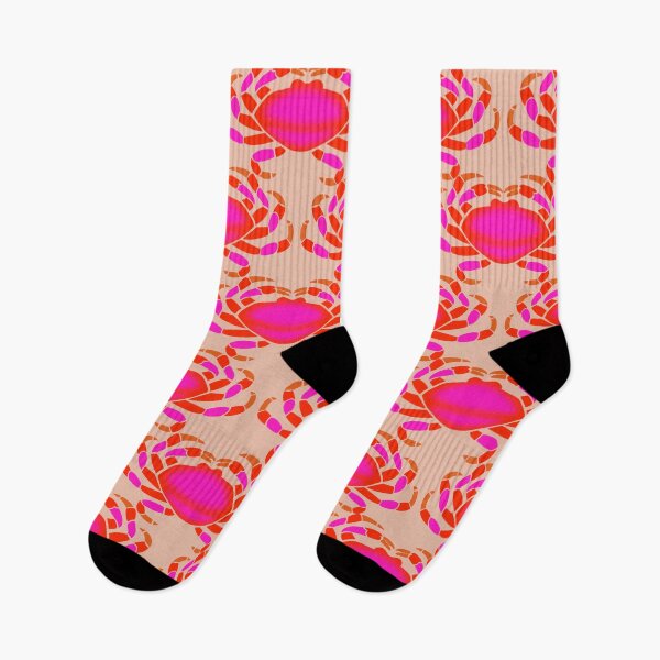 Item preview, Crabs on Sandy beach-hot pink, orange, red designed and sold by naomibroudo.
