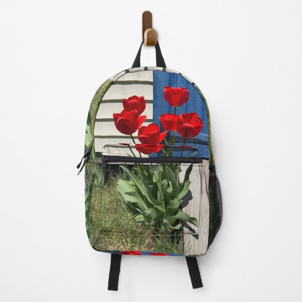 Item preview, Red Tulips in front of a Blue Door  designed and sold by Amanda1775.
