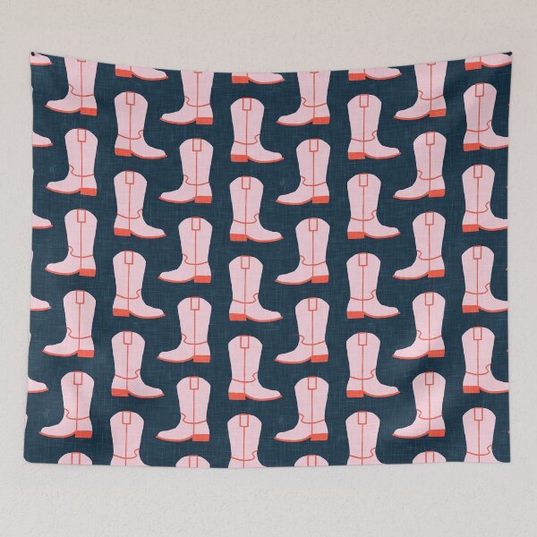 Item preview, Cowgirl - Cowboy Boots - Pink/Dark Blue designed and sold by littlearrow.
