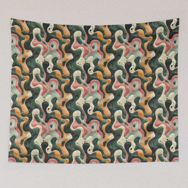 Item preview, Abstract swirling patterns of green, orange and white with speckled texture designed and sold by Jerhus.