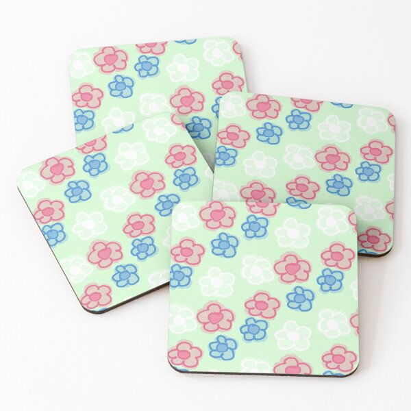 Item preview, Trans flag flowers kitschy designed and sold by Cloud-Boy.