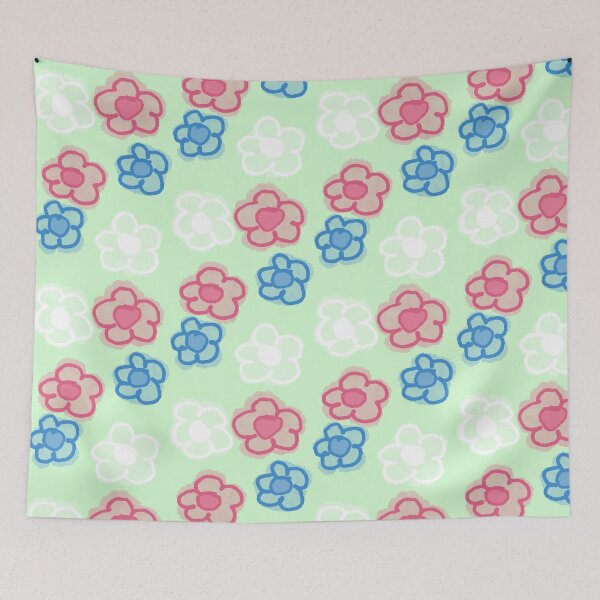 Item preview, Trans flag flowers kitschy designed and sold by Cloud-Boy.