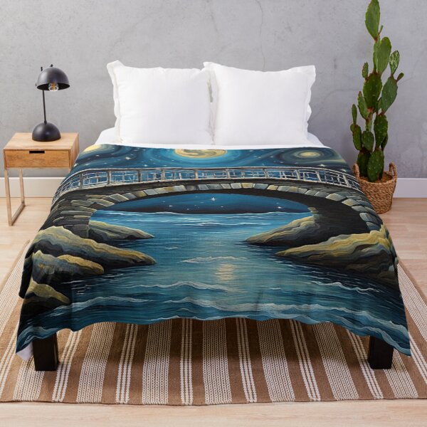 Item preview, Starry night over bridge designed and sold by George Hutton Hunter.