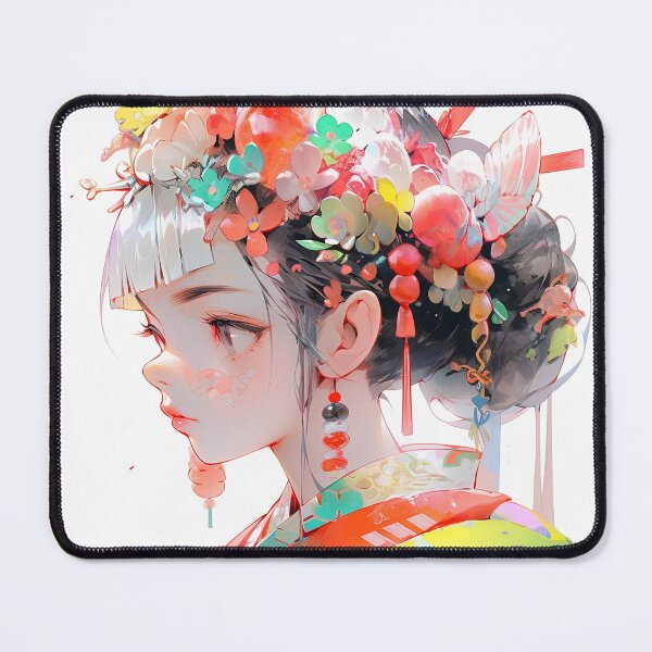 Item preview, Dainty Amber Bloom Kimono Anime Girl designed and sold by bubblegoth.