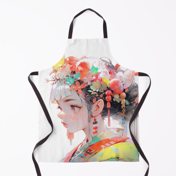 Item preview, Dainty Amber Bloom Kimono Anime Girl designed and sold by bubblegoth.