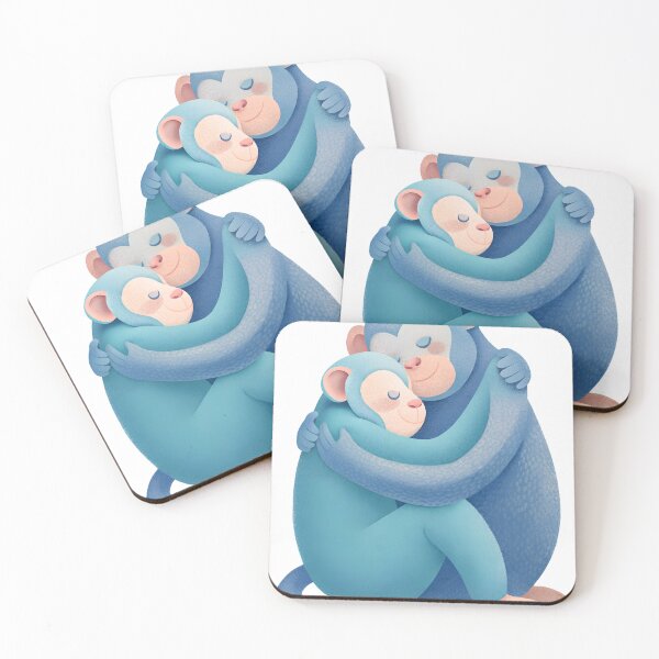 Item preview, Monkeys hug each other designed and sold by WIZZZZART.