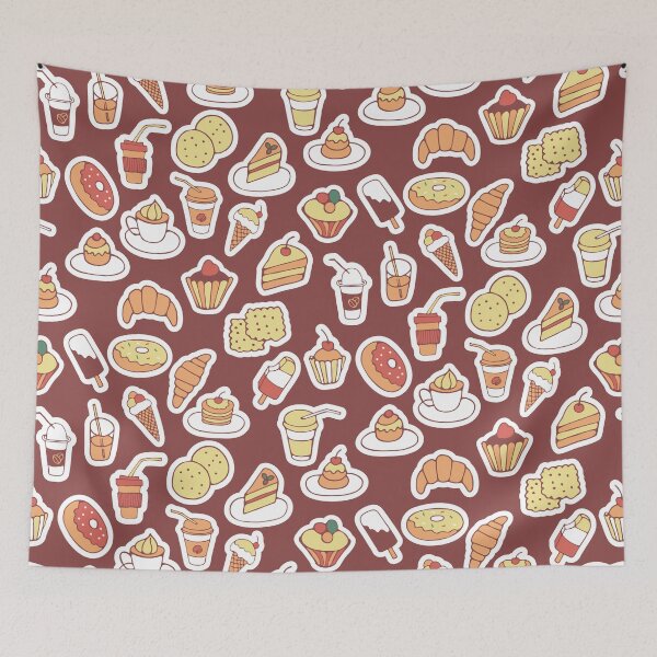 Item preview, Hand drawn set of food and drink, fast food, sweets, cookies, coffee designed and sold by NataliaVVV.