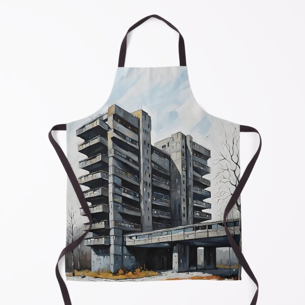 Item preview, Brutalist architecture oil painting #0028 designed and sold by larabu.
