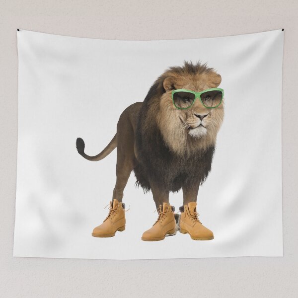 Item preview, Funny Lion Wearing Sunglasses and Boots Unique Animal Sticker  designed and sold by julyperson.