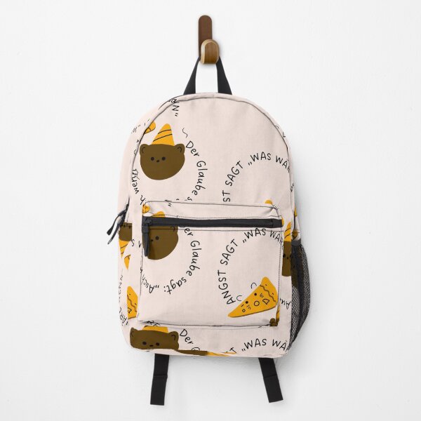 Item preview, Angst sagt "Was wäre wenn", Glaube sagt "Auch wenn" | Cute Joyful Pizza and Bear Party Illustration designed and sold by RM-Journey.