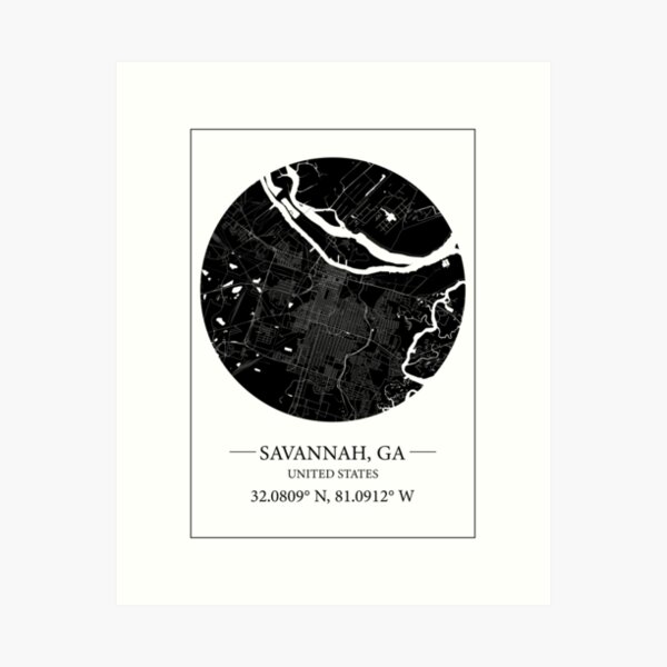 Item preview, Savannah map designed and sold by Mapmingle.