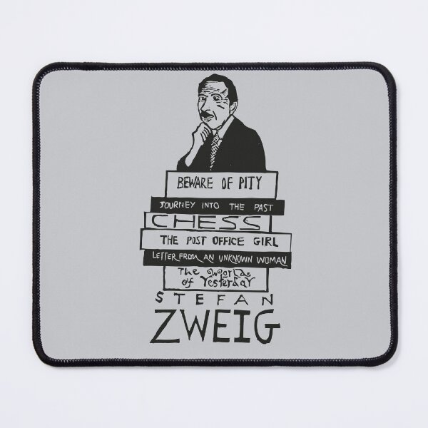 Item preview, Stefan Zweig Portrait with Book Stack Linocut designed and sold by louweasely.