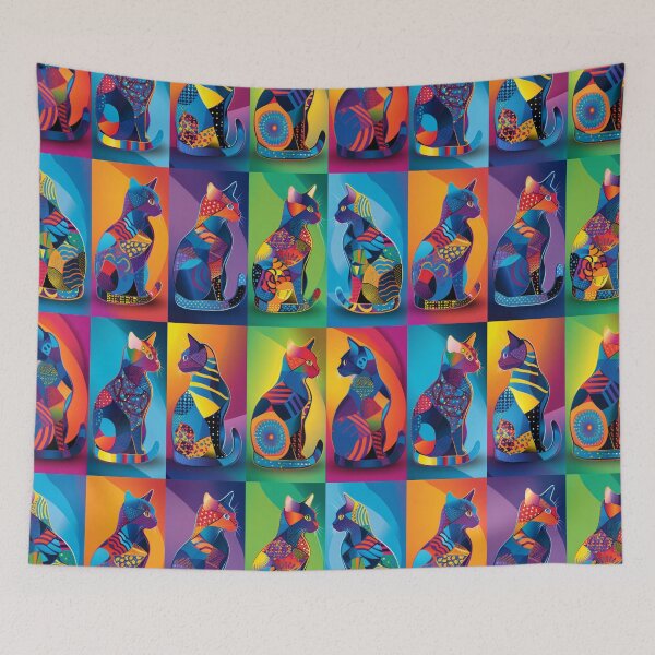 Item preview, Neon Psychedelic Cat Portrait designed and sold by NDaZone.