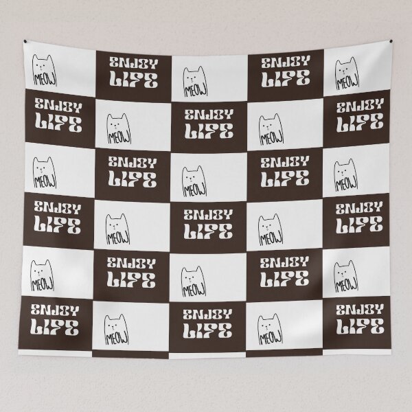 Item preview, Enjoy life | Black Line Cat Illustration designed and sold by RM-Journey.