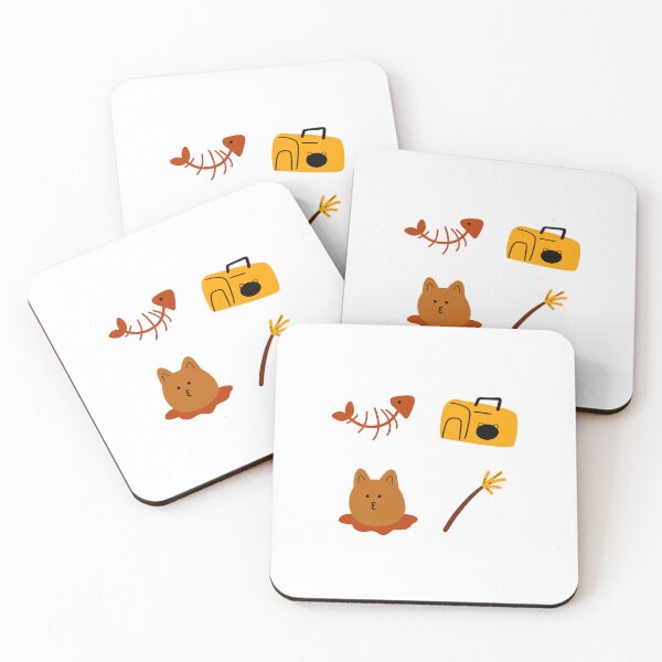 Item preview, Cheerful Pet: Cartoon Cat, Fishbone, Carrier Backpack, and Treats | White Background designed and sold by RM-Journey.