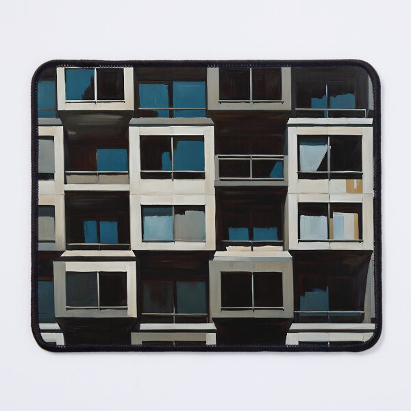 Item preview, Brutalist architecture oil painting #0030 designed and sold by larabu.