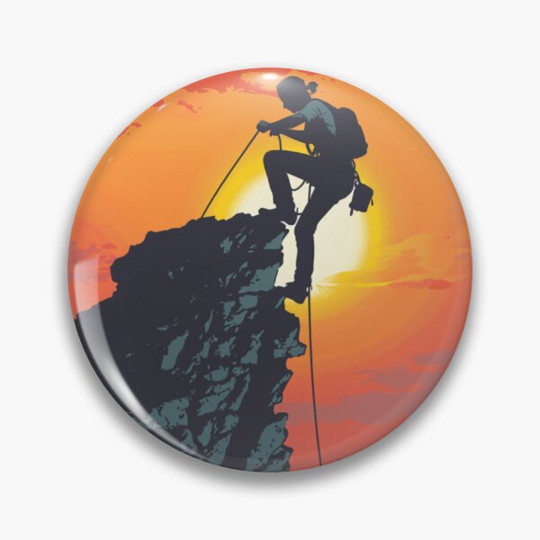 Item preview, Climber scaling rocky cliff sunset backdrop Active Outdoors Inspired Art designed and sold by CDC40.