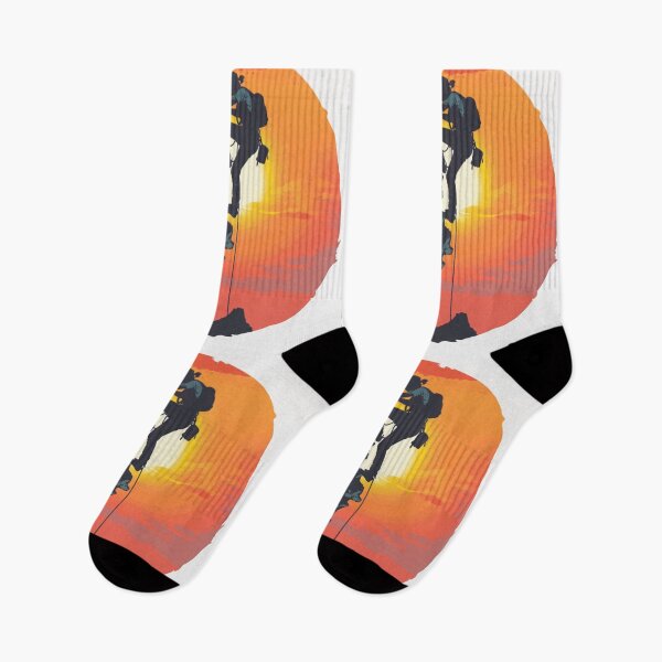 Item preview, Climber scaling rocky cliff sunset backdrop Active Outdoors Inspired Art designed and sold by CDC40.