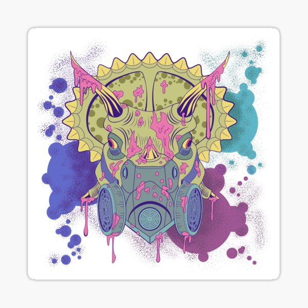 Tricera-paint Sticker