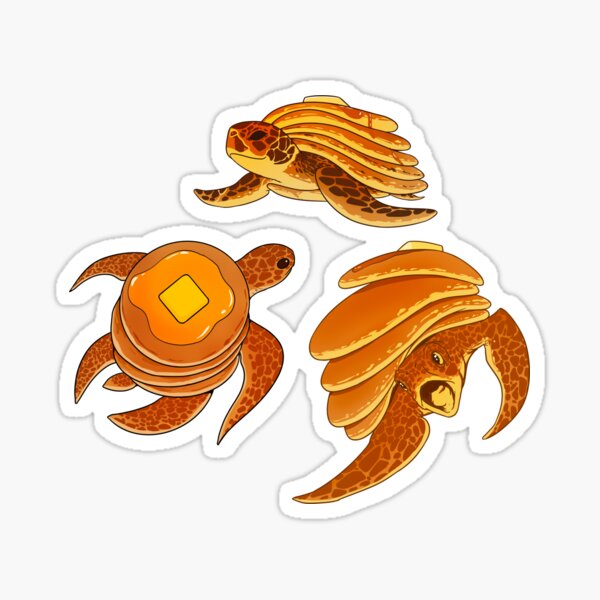 Pancake Turtle food animal- Set Sticker